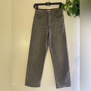 Straight Ankle Women NWOT Levi's Womens Ribcage Gray Cosmic Chatter